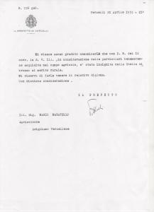 Lettera di conferimento del Prefetto di Vercelli-1933